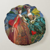 クラシックゴシックGeminiお洒落 Butterfly Woman ラウンドクッション (裏面)