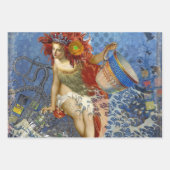 クラシックゴシックGeminiお洒落 Butterfly Woman ラッピングペーパーシート (正面2)