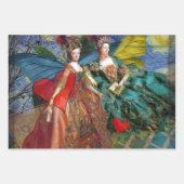 クラシックゴシックGeminiお洒落 Butterfly Woman ラッピングペーパーシート (正面)