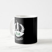 クラシックゴルファーのモノグラム 名前 コーヒーマグカップ (正面左)