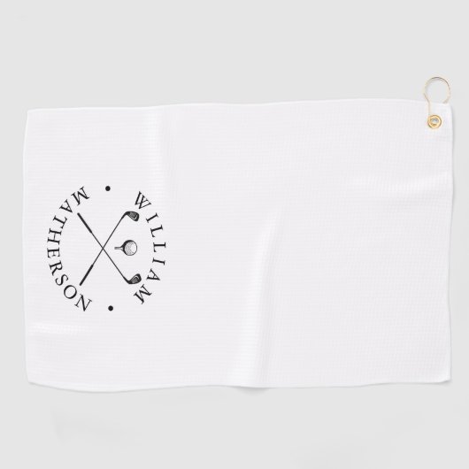 クラシックゴルフクラパーソナライズされたブ名 ゴルフタオル (横)