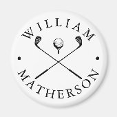 クラシックゴルフクラブ名前をカスタムするゴルフボールマーカー マグネット (正面)