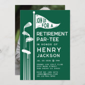 クラシックゴルフクラブ退職パーティーフォトグリーン 招待状 (正面/裏面)
