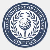 クラシックゴルフパーソナライズされた名 ラウンドシール (正面)