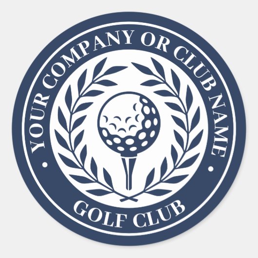 クラシックゴルフパーソナライズされた名 ラウンドシール (正面)