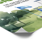 クラシックゴルフボーイ誕生日パーティーテーブルサイン ポスター (角)