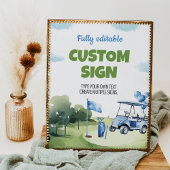 クラシックゴルフボーイ誕生日パーティーテーブルサイン ポスター