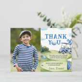 クラシックゴルフボーイ誕生日写真サンキューカード サンキューカード (スタンド正面)
