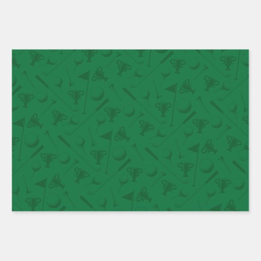 クラシックゴルフ用トロフィープレイドゴルフボールクラブフラグ ラッピングペーパーシート (正面3)