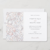 クラシックゴールデンエレガントリリーパステルモリス結婚ズ 招待状 (正面)