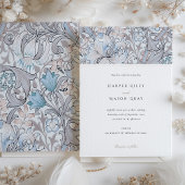 クラシックゴールデンエレガントリリーパステルモリス結婚ズ 招待状