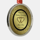 クラシックゴールデンズ結婚アニバーサリーラウンドオーナメント メタルオーナメント (右)