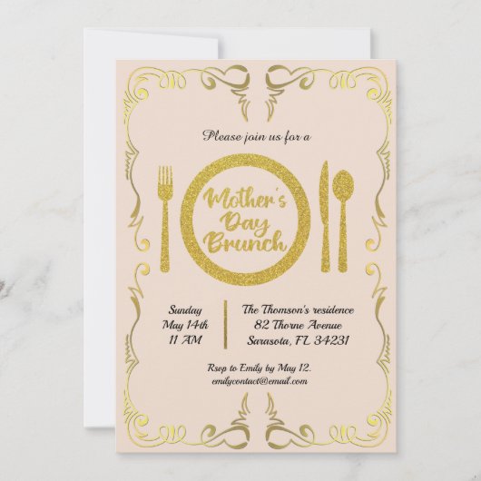 クラシックゴールデンマザーズデイブランチ 招待状 (正面)