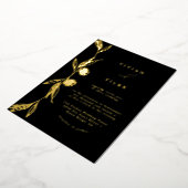 クラシックゴールデンミニフローラカプセル結婚ズ 箔招待状 (回転した状態)