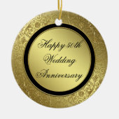クラシックゴールデン結婚ズ周年記念オーナメント セラミックオーナメント (正面)