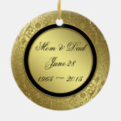クラシックゴールデン結婚ズ周年記念オーナメント セラミックオーナメント (裏面)