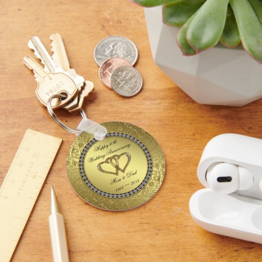 クラシックゴールデン結婚ズ記念日キーチェーン キーホルダー (デスク)