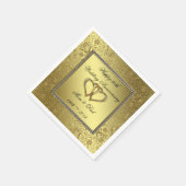 クラシックゴールデン結婚ズ記念日紙ナプキンス スタンダードカクテルナプキン (角)