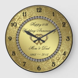 クラシックゴールデン結婚ズ記念時計 ラージ壁時計