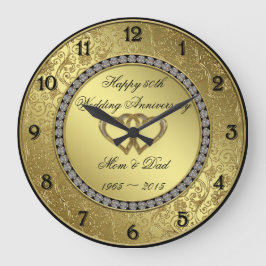 クラシックゴールデン結婚ズ記念時計 ラージ壁時計