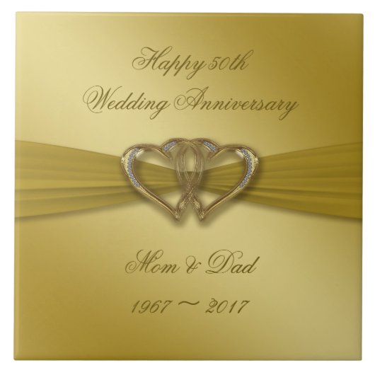 クラシックゴールデン50結婚周年記念タイル タイル (正面)