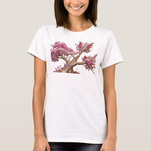 クラシックゴールドの抽象芸術デザイン Tシャツ (正面)
