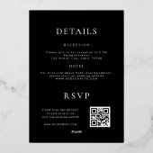 クラシックゴールドフォイルカリグラフィーオールインワンウェディング 箔招待状 (裏面)