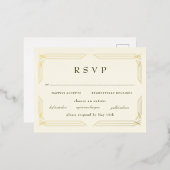 クラシックゴールドフォイルビザンチンRSVP 箔招待状ポストカード (正面/裏面)