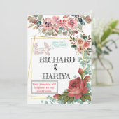 クラシックゴールドフォイル結婚式招待状 | フォーマル偶数 招待状 (スタンド正面)