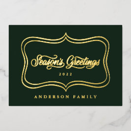 クラシックゴールドフレームの季節の挨拶 箔シーズンカード