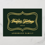 クラシックゴールドフレームの季節の挨拶 箔シーズンカード (正面)