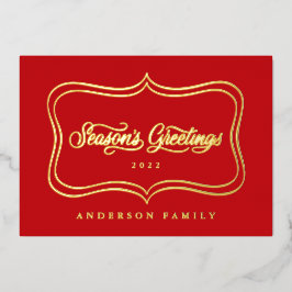 クラシックゴールドフレームの季節の挨拶 箔シーズンカード