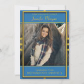 クラシックゴールドフレーム写真卒業招待状 招待状 (正面)