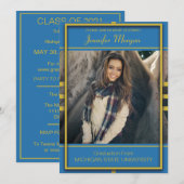 クラシックゴールドフレーム写真卒業招待状 招待状 (正面/裏面)