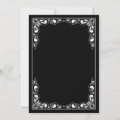 クラシックゴールドフレーム 黒イスラム教 ムスリム結婚式 招待状 (裏面)