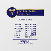 クラシックゴールド医療カデュケウス 青 開院時間 ウィンドウサイン (シート)