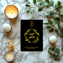 クラシックゴールド＆ブラックダイヤモンドの結婚式のSave the Date