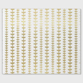 クラシックゴールド ボタニカルリーフパターン ウェディングラッピング ラッピングペーパー (フラット)