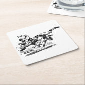 クラシックサッカーコースターセット スクエアペーパーコースター (アングル)