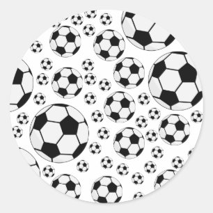 クラシックサッカーボール グラフィック トラディショナル スポーツ ファン ラウンドシール