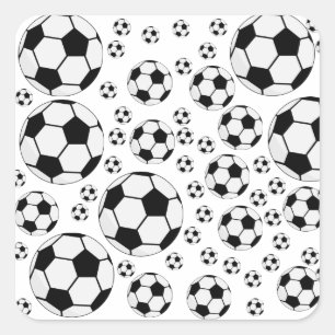 クラシックサッカーボール グラフィック 伝統的なスポーツファン スクエアシール