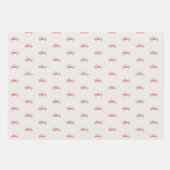 クラシックサンタが消防車のクリスマス ラッピングペーパーシート (正面)