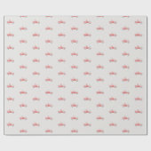 クラシックサンタが消防車のクリスマス ラッピングペーパー (フラット)