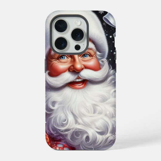 クラシックサンタとプレゼントとオーナメント iPhoneケース (裏面)
