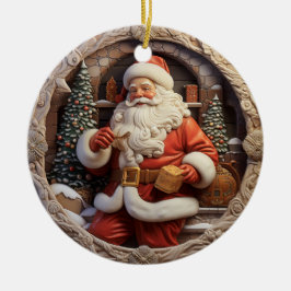 クラシックサンタオーナメント セラミックオーナメント