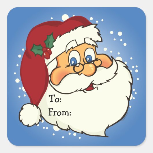 クラシックサンタギフトラベル スクエアシール (正面)