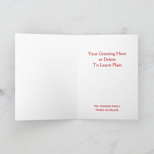 クラシックサンタクすてきラース顔カスタムクリスマス シーズンカード (内部)