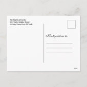 クラシックサンタクリスマスと居心地の良い暖炉シーン シーズンポストカード (裏面)