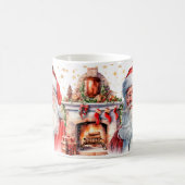 クラシックサンタクロースと暖炉クリスマス コーヒーマグカップ (中央)