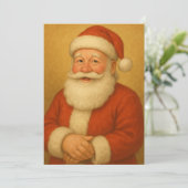クラシックサンタクロースのクリスマスカード – ヴィンテージ油P 招待状 (スタンド正面)
